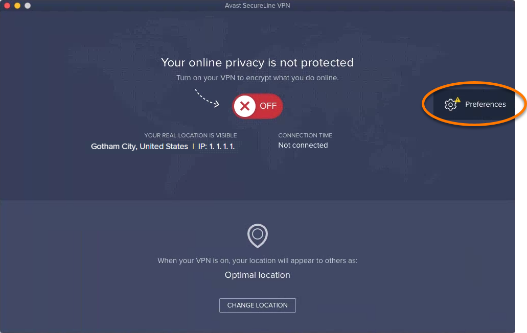 change the window look for my avast secure line vpn on mac